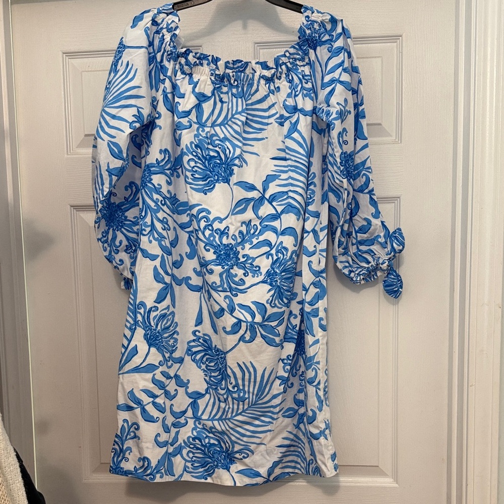 Lilly Pulitzer Blue and White Floral Dress